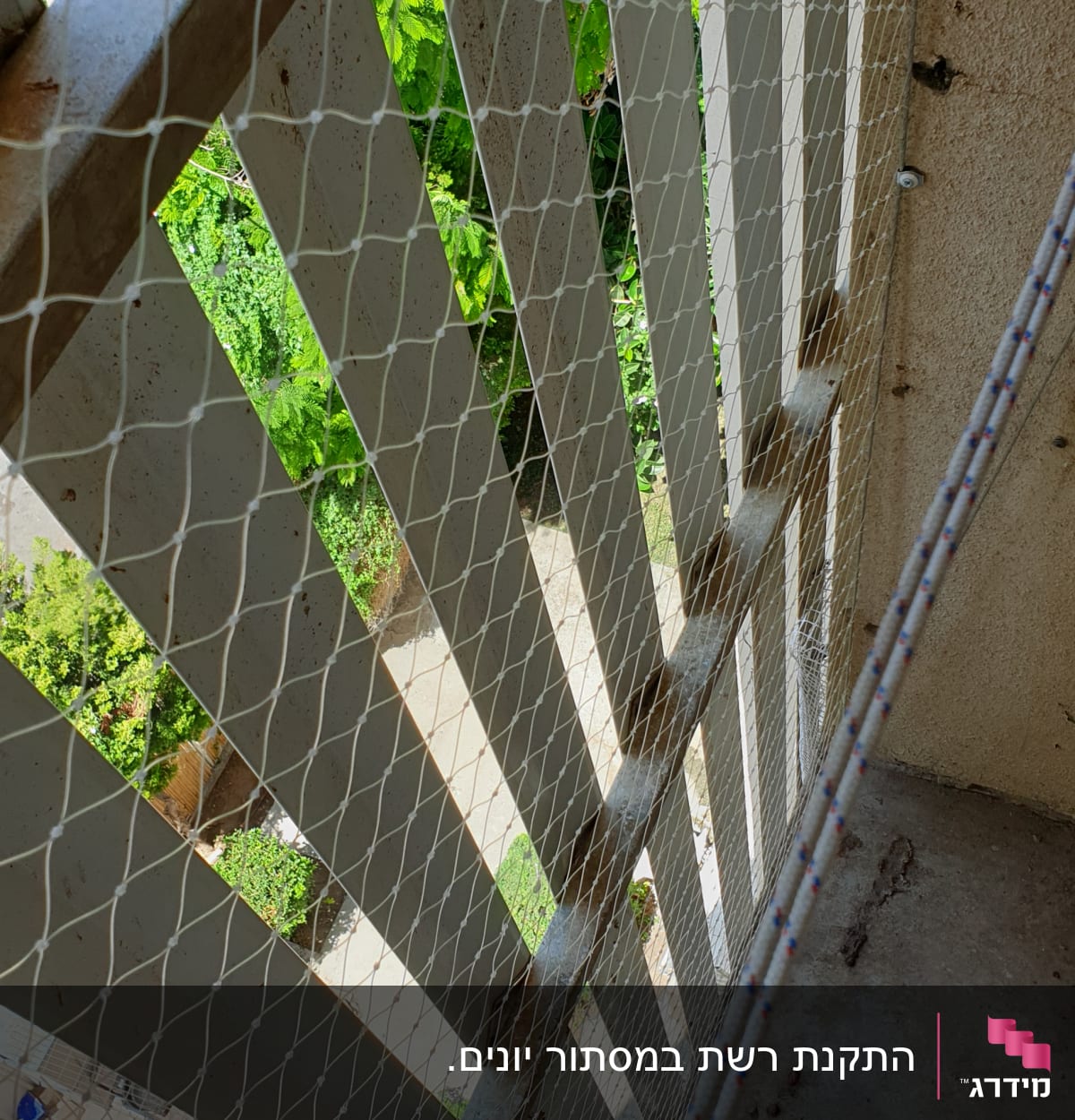 רשת למניעת כניסת יונים על מרפסת